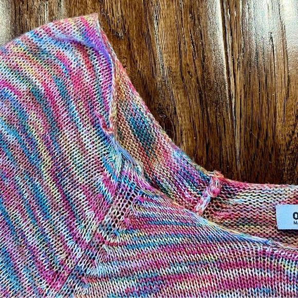 Old Navy Pink Rainbow Bohemian Scoop Neck Sweater, XL - Picture 5 of 10